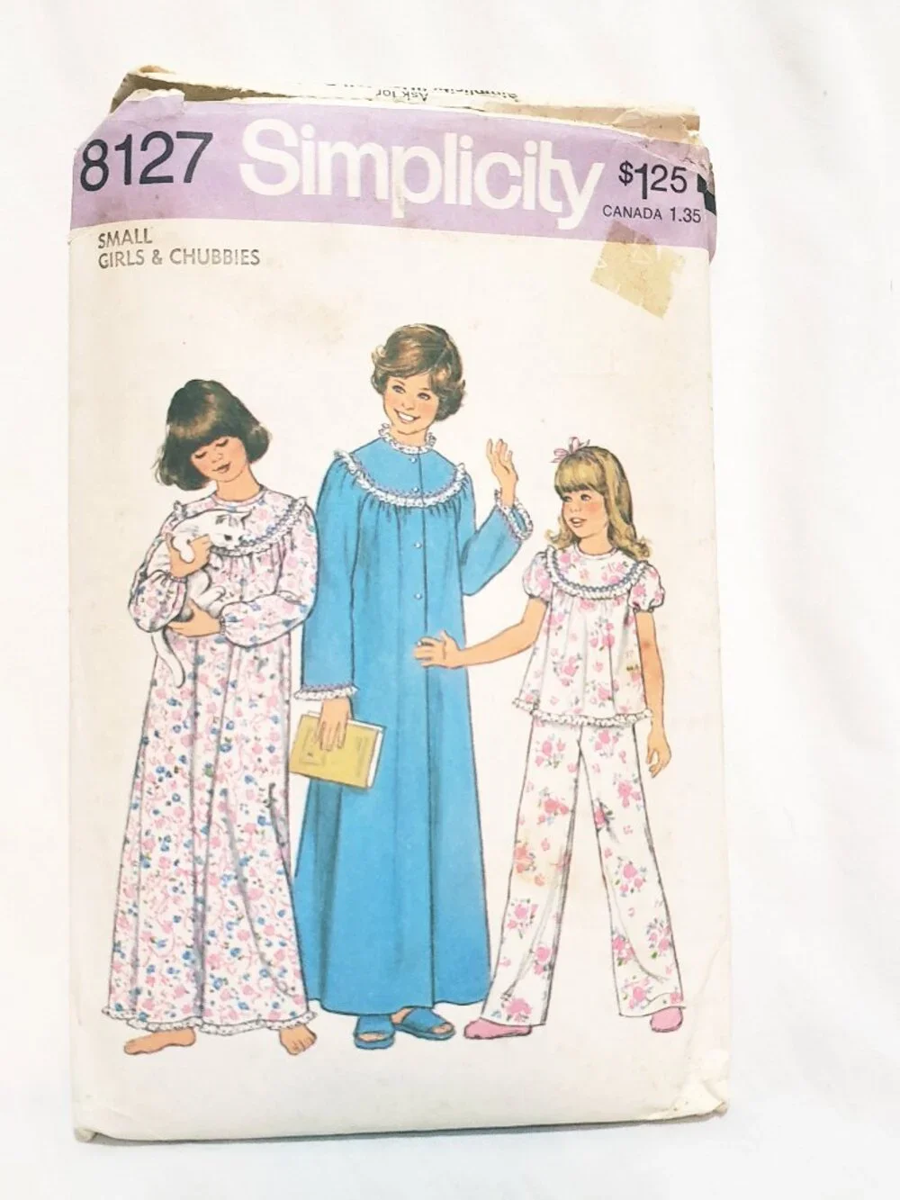 Girls Nightgown Pajamas Robe Pattern 8127 Size Small Simplicity Precut Bust 26